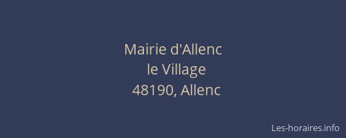 Mairie d'Allenc