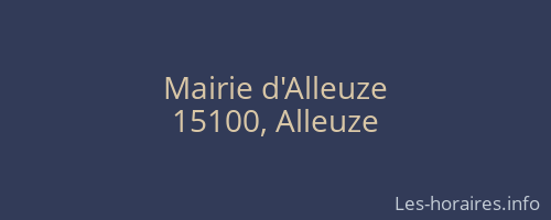 Mairie d'Alleuze