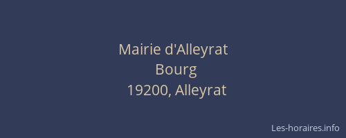 Mairie d'Alleyrat