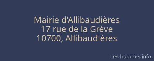 Mairie d'Allibaudières