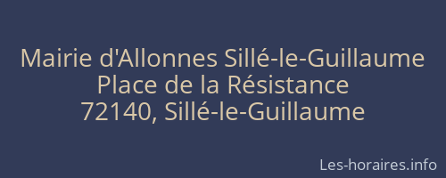 Mairie d'Allonnes Sillé-le-Guillaume