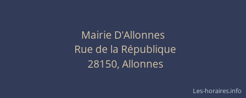 Mairie D'Allonnes