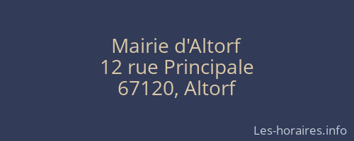 Mairie d'Altorf