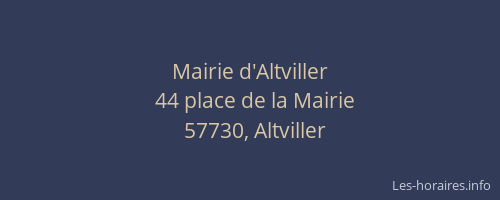 Mairie d'Altviller