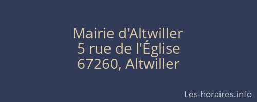 Mairie d'Altwiller