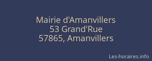 Mairie d'Amanvillers