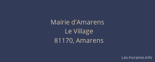 Mairie d'Amarens