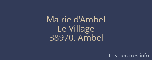 Mairie d'Ambel