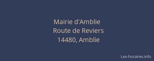 Mairie d'Amblie
