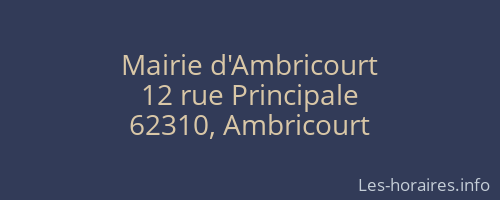 Mairie d'Ambricourt