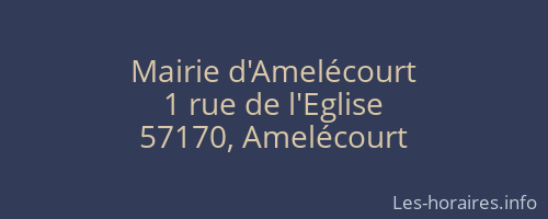 Mairie d'Amelécourt
