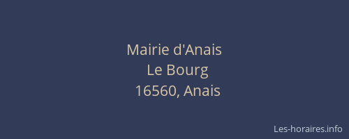 Mairie d'Anais