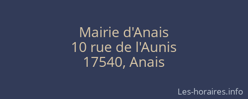 Mairie d'Anais