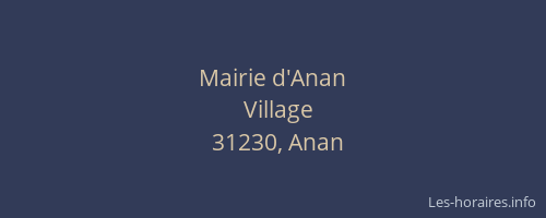 Mairie d'Anan