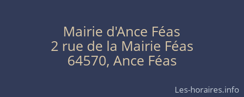 Mairie d'Ance Féas