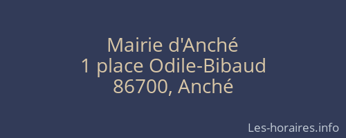 Mairie d'Anché