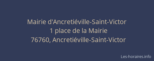 Mairie d'Ancretiéville-Saint-Victor