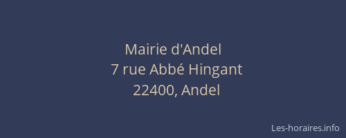 Mairie d'Andel