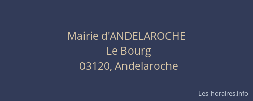 Mairie d'ANDELAROCHE
