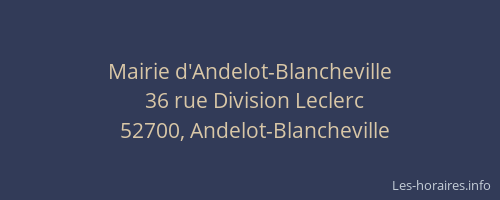 Mairie d'Andelot-Blancheville