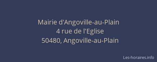 Mairie d'Angoville-au-Plain
