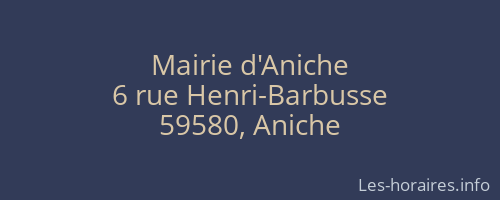 Mairie d'Aniche