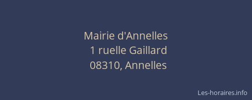 Mairie d'Annelles