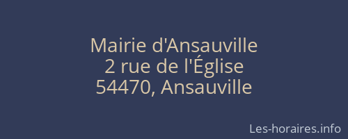Mairie d'Ansauville