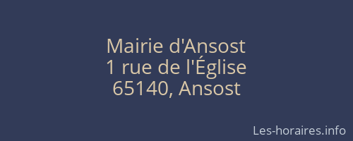 Mairie d'Ansost