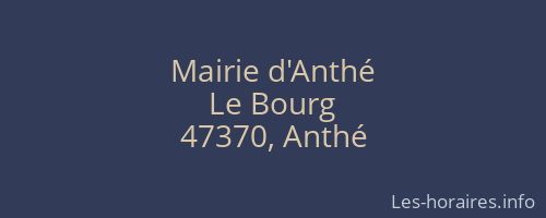 Mairie d'Anthé