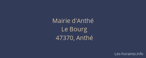 Mairie d'Anth&eacute;
