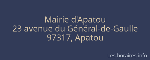 Mairie d'Apatou