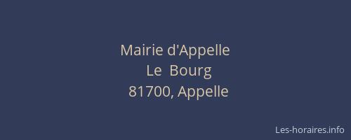 Mairie d'Appelle