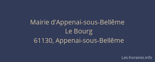 Mairie d'Appenai-sous-Bell&ecirc;me