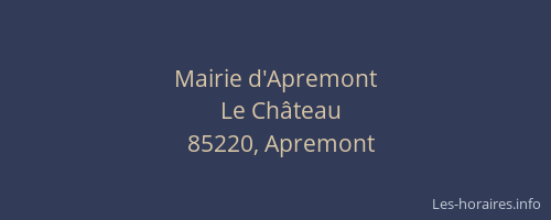 Mairie d'Apremont