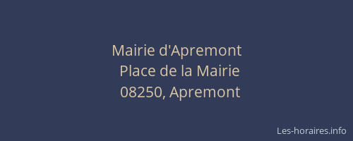 Mairie d'Apremont