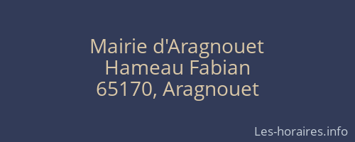 Mairie d'Aragnouet