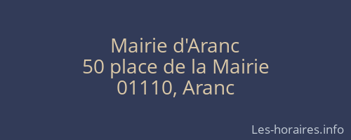 Mairie d'Aranc