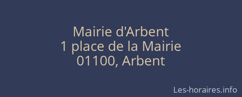 Mairie d'Arbent