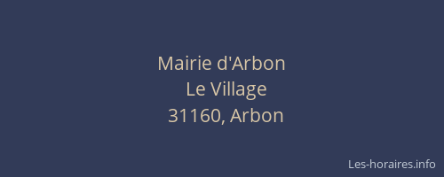 Mairie d'Arbon