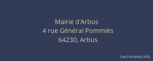Mairie d'Arbus