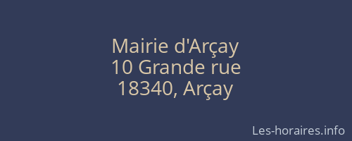 Mairie d'Arçay
