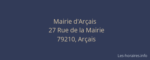 Mairie d'Ar&ccedil;ais