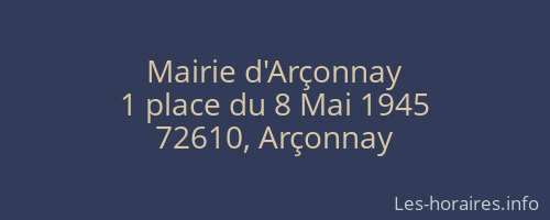 Mairie d'Ar&ccedil;onnay
