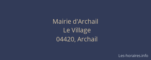 Mairie d'Archail