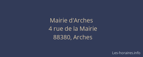Mairie d'Arches