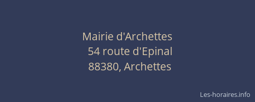 Mairie d'Archettes
