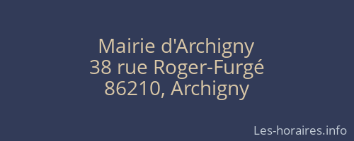 Mairie d'Archigny