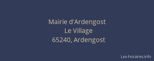 Mairie d'Ardengost