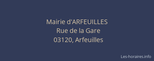Mairie d'ARFEUILLES